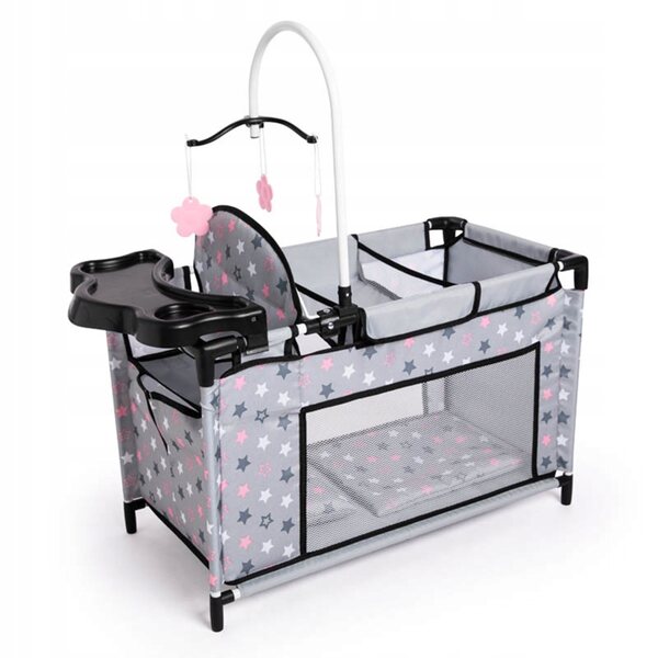 Bayer Design Bett mit Wickeltisch, Kleiderschrank und Stuhl zum Puppenfüttern