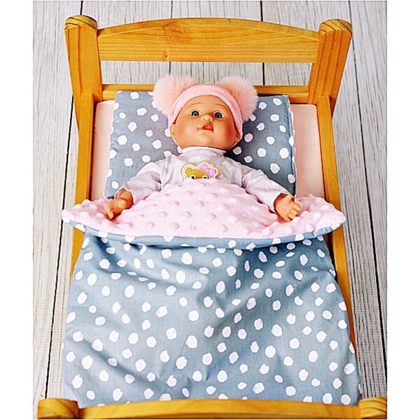 Completo di biancheria per bambole in cotone e tessuto Minky, set doppio lato