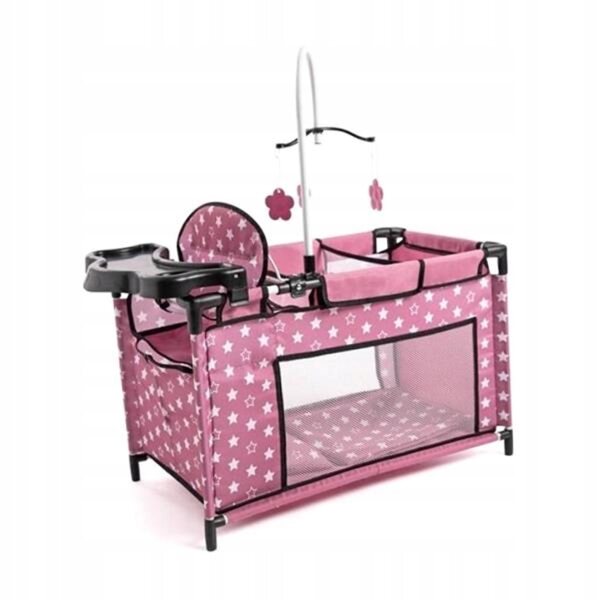 Letto multifunzione per bambole rosa con accessori Bayer Design 3+ anni