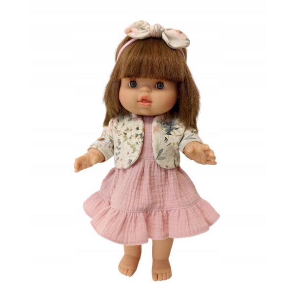 Bekleidungsset für Puppe 34–38 cm: Kleid, Bolero und Stirnband mit Schleife