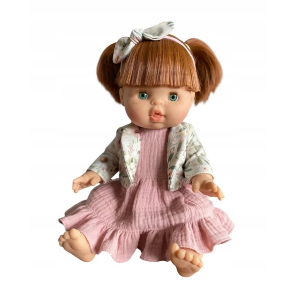 Bekleidungsset für Puppe 34–38 cm: Kleid, Bolero und Stirnband mit Schleife