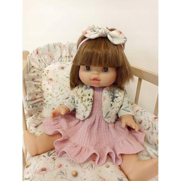 Bekleidungsset für Puppe 34–38 cm: Kleid, Bolero und Stirnband mit Schleife