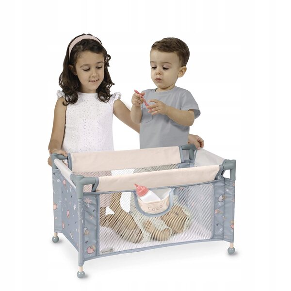 Letto da viaggio per bambole COCO De Cuevas, pieghevole e decorato, fino a 45 cm