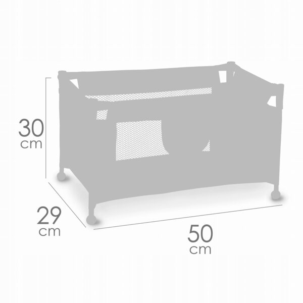 Letto da viaggio per bambole COCO De Cuevas, pieghevole e decorato, fino a 45 cm
