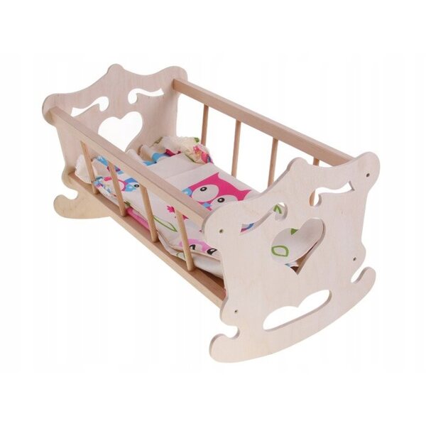 Culla a dondolo in legno per bambole Malimas - Modello Cuore per bambini 18m+