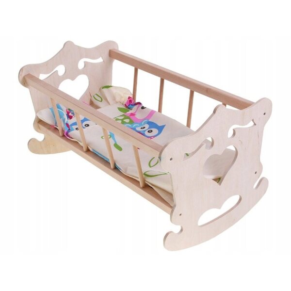 Culla a dondolo in legno per bambole Malimas - Modello Cuore per bambini 18m+