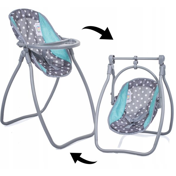 3-in-1-Puppenset mit Kinderbett, Hochstuhl und Doris-Schaukelstuhl für Kinder