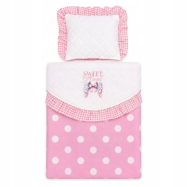 Lettino morbido per bambole Sweet Angel con biancheria coordinata, 47 cm