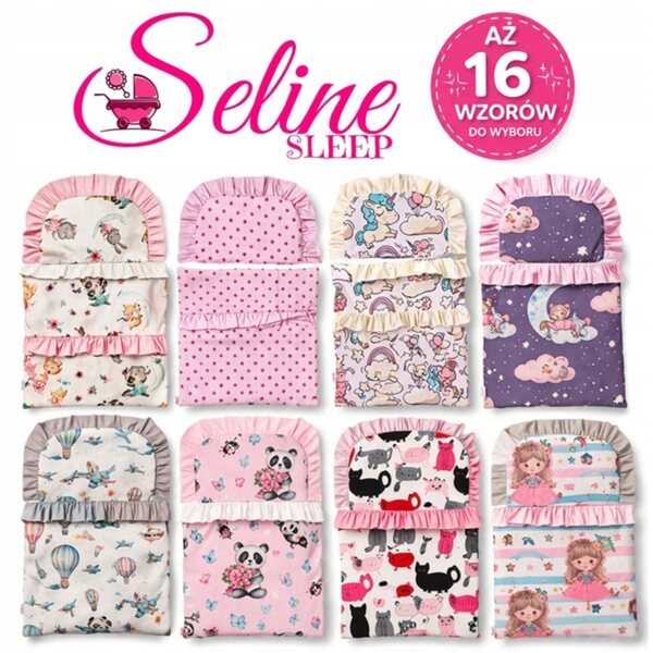 SELINE SLEEP Puppenbettwäsche: Bettdecke und Kissen | Polnische Produktion, 16 Modelle