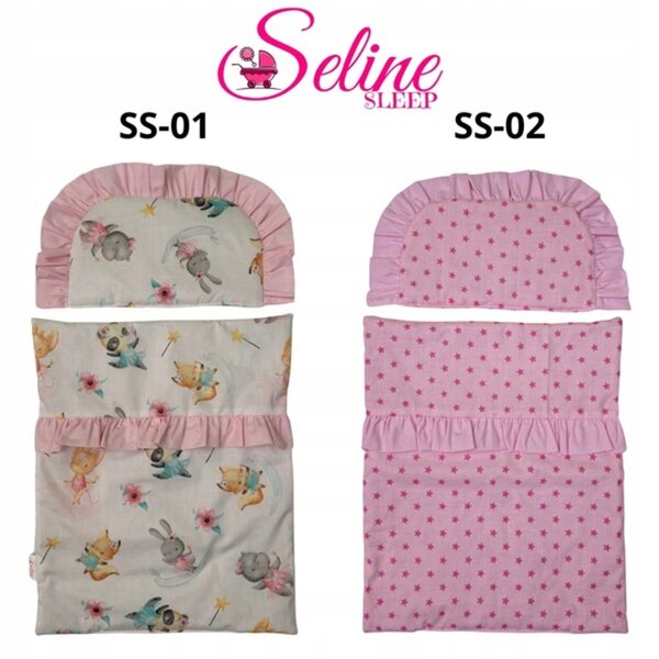 Biancheria da letto per bambole SELINE SLEEP: piumino e cuscino | Produzione polacca, 16 modelli