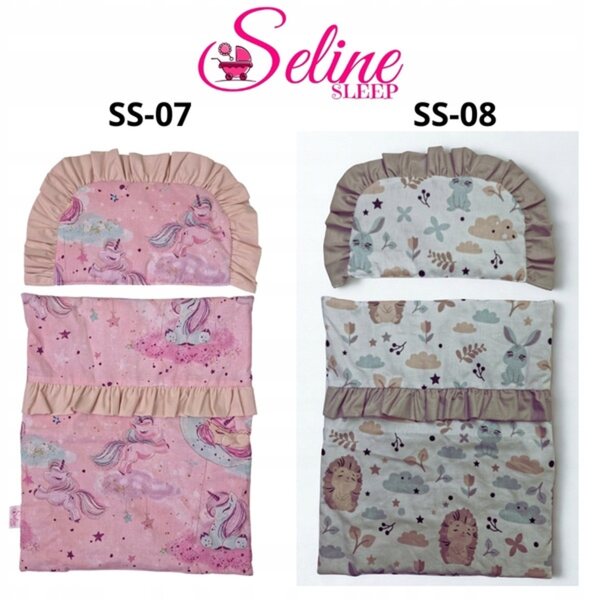 Biancheria da letto per bambole SELINE SLEEP: piumino e cuscino | Produzione polacca, 16 modelli