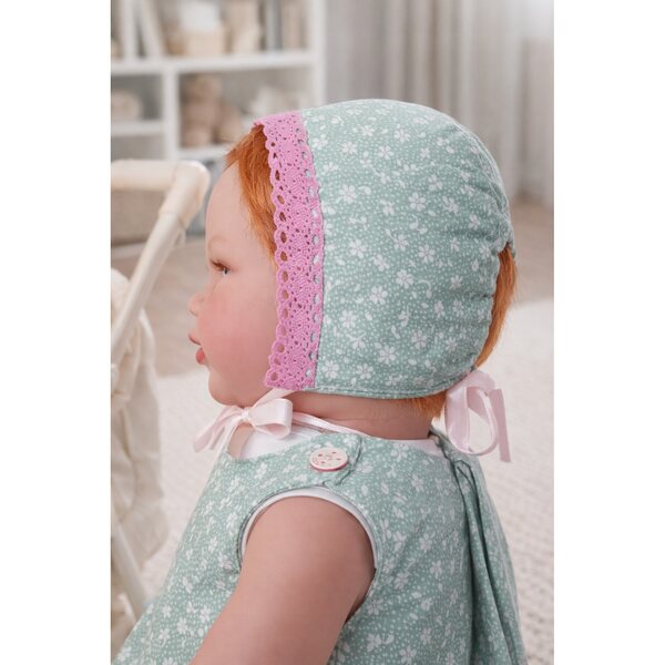 Handgefertigtes Kleidungsset für 45–50 cm große Puppen mit Baumwollkleid und Hut