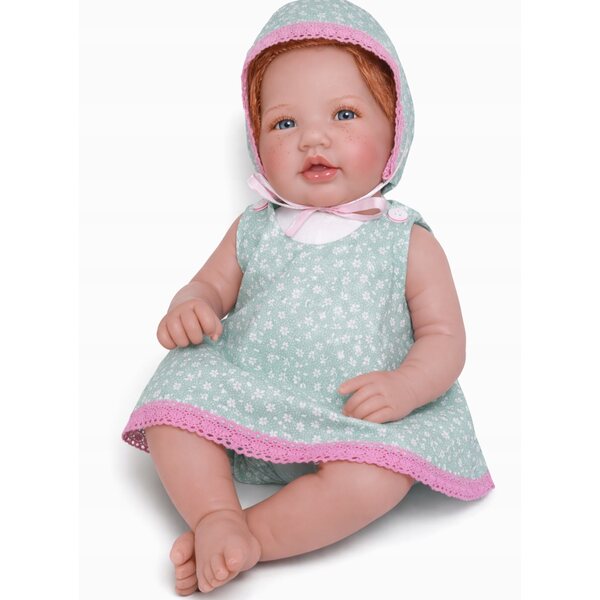 Handgefertigtes Kleidungsset für 45–50 cm große Puppen mit Baumwollkleid und Hut