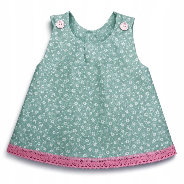 Handgefertigtes Kleidungsset für 45–50 cm große Puppen mit Baumwollkleid und Hut