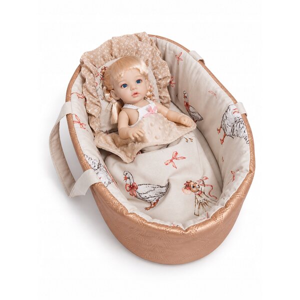 Gondola in ecopelle con biancheria per bambole fino a 35 cm collezione Gąska Balbinka