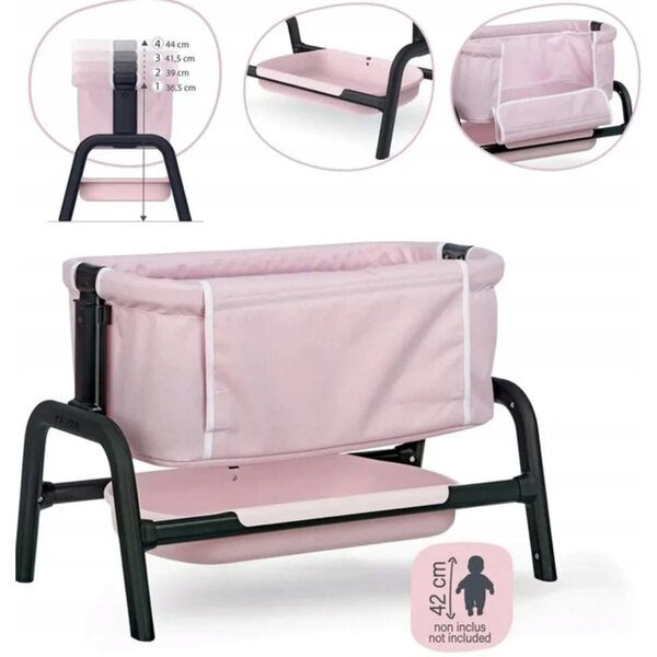 SMOBY Maxi-Cosi Lettino per Bambole Regolabile con Ripiano Rosa