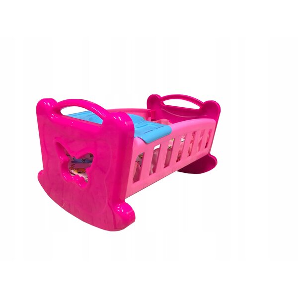 Schaukelwiege für Bolo-Puppen 360x220 mm aus Kunststoff und Stoff