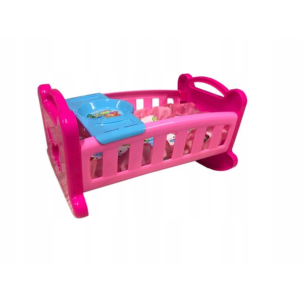 Schaukelwiege für Bolo-Puppen 360x220 mm aus Kunststoff und Stoff