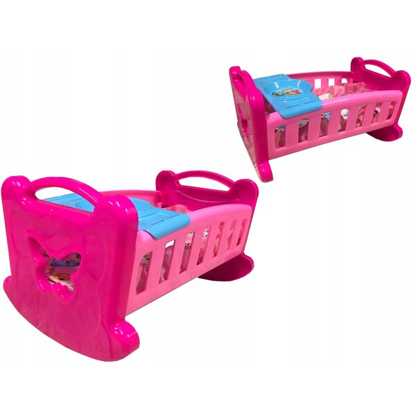 Schaukelwiege für Bolo-Puppen 360x220 mm aus Kunststoff und Stoff