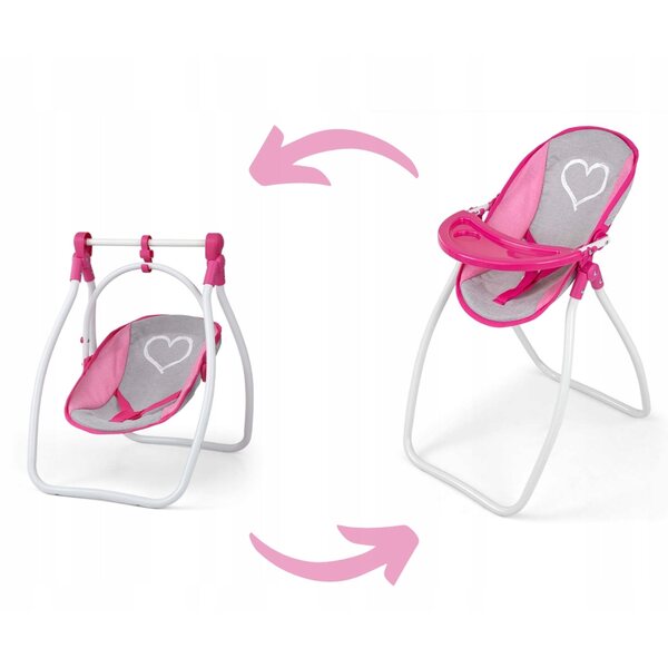 Set Elsa Milly Mally per bambole con lettino, seggiolone e accessori rosa