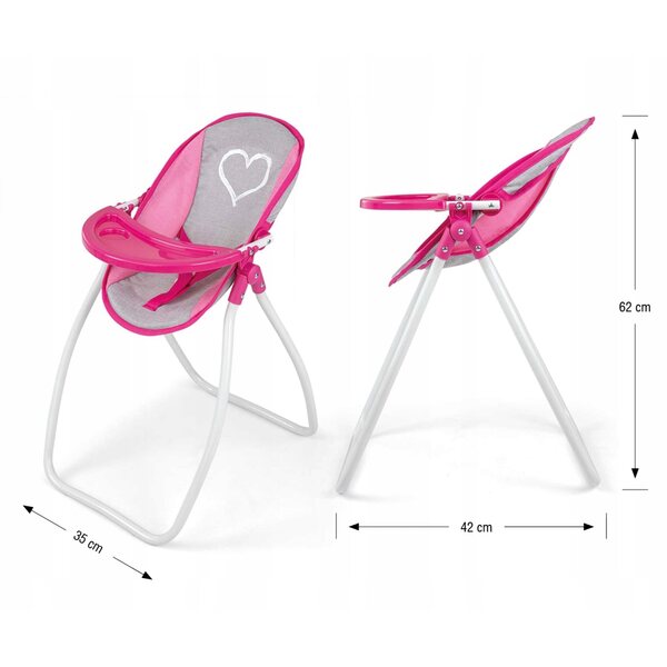 Set Elsa Milly Mally per bambole con lettino, seggiolone e accessori rosa