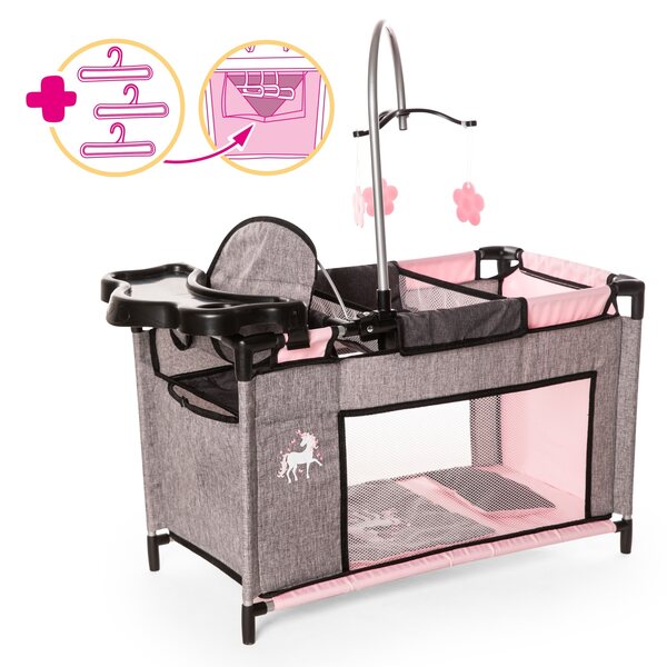 Bayer Design Multifunktionsbett für Puppen mit Zubehör und Wickeltisch
