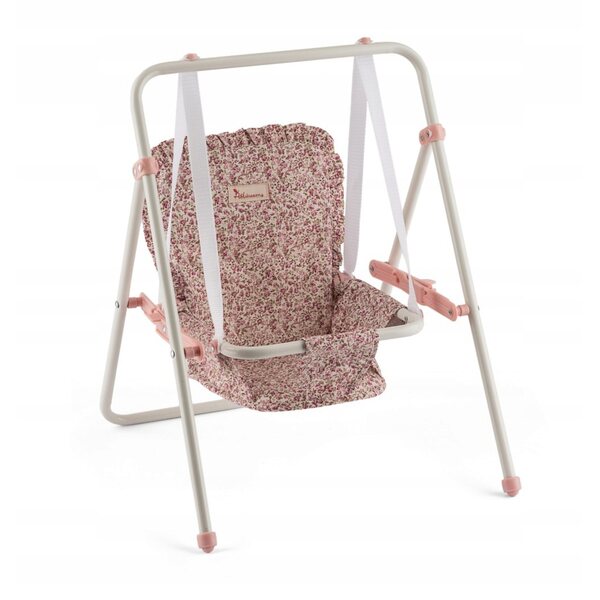 Altalena per bambole Martina ASI con motivo floreale rosa e beige, 36-46 cm