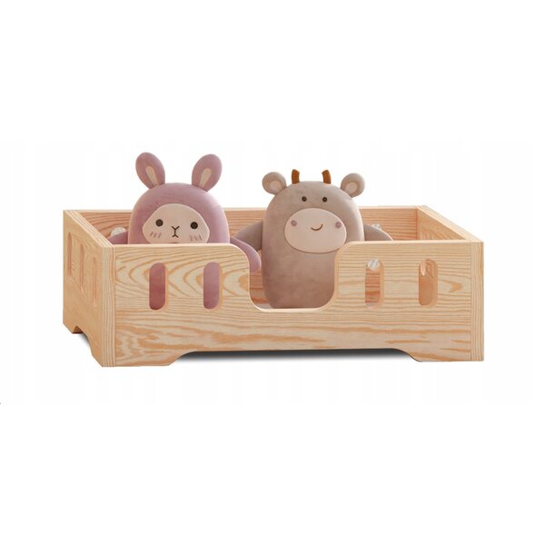 Lettino in Legno Naturale per Bambole, Sicuro ed Ecologico, Ideale per Bambine