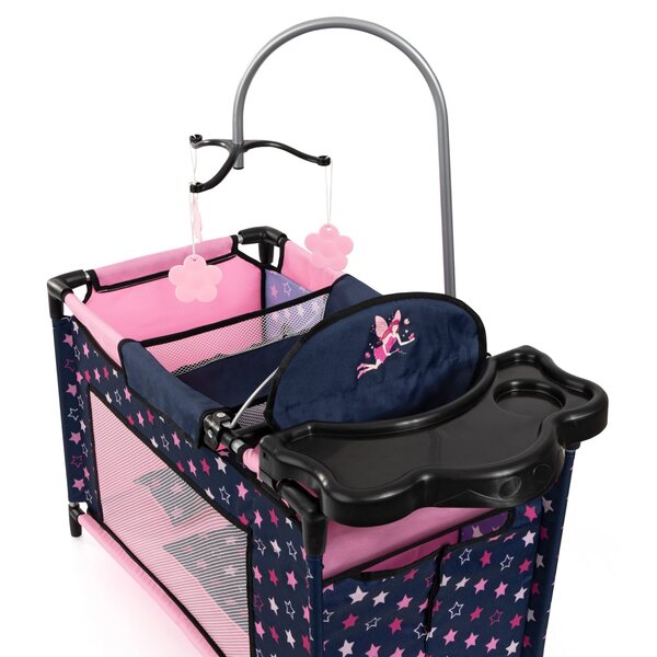 Bayer Design letto multifunzione per bambole con accessori blu e rosa