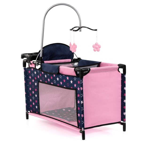 Bayer Design letto multifunzione per bambole con accessori blu e rosa