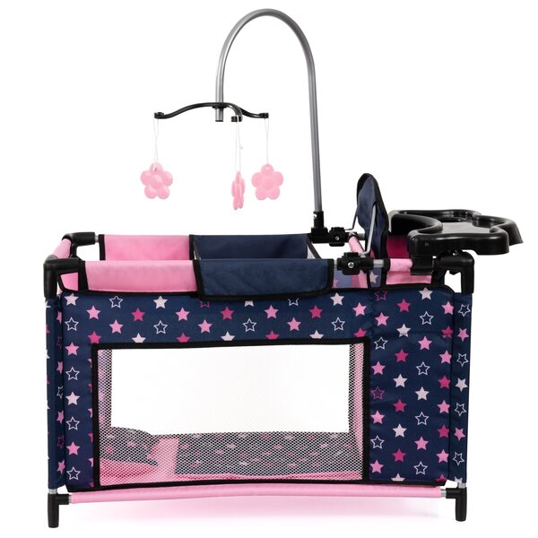 Bayer Design letto multifunzione per bambole con accessori blu e rosa