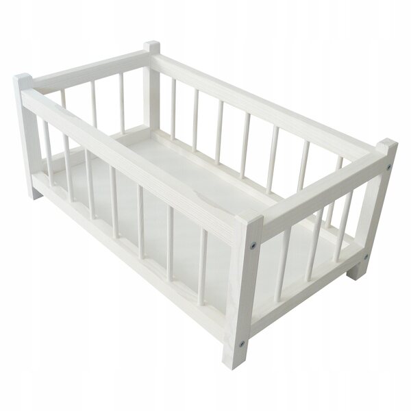 Letto in legno per bambole bianco resistente e facile da montare per bambini