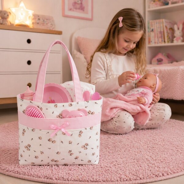 Organizer-Tasche mit Lätzchen für Reborn Baby Doll Zubehör 30x25 cm