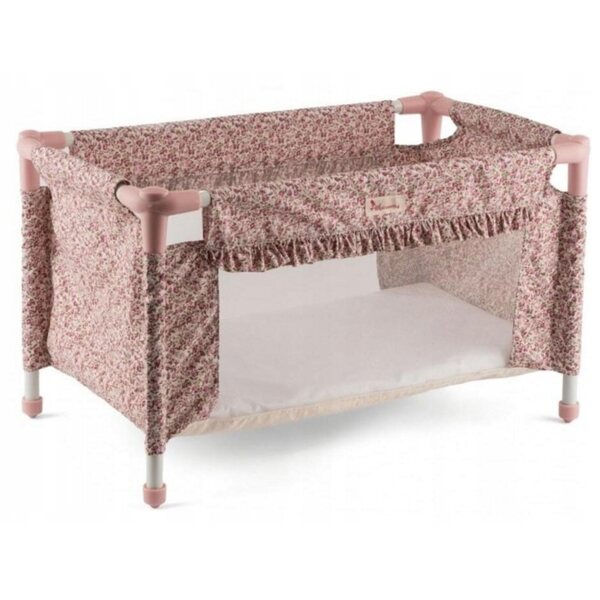 Letto pieghevole per bambole Martina ASI con motivo floreale rosa e zaino