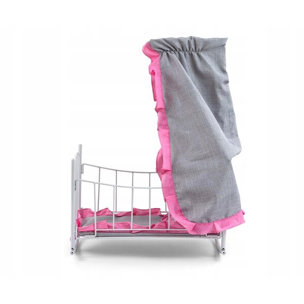 Letto e culla per bambole Lily con baldacchino Prestige Pink 47 cm