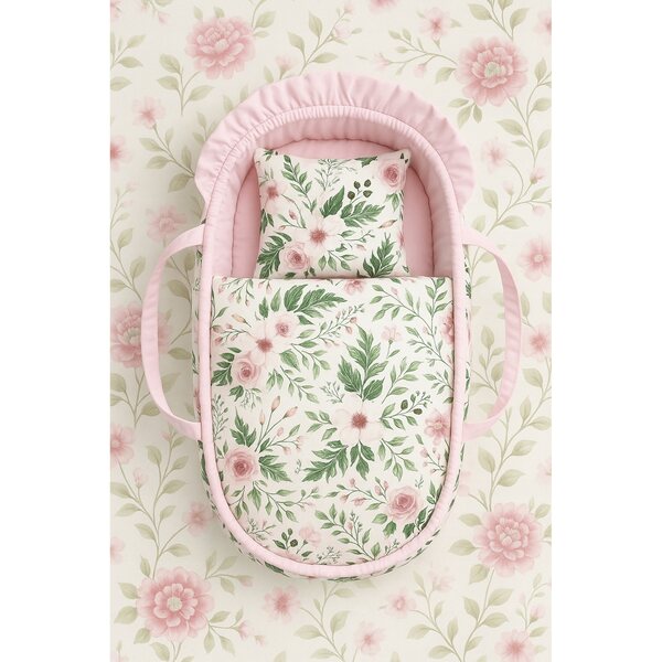 Gondel- und Puppenbett Gardenie Pink Flowers – Handgefertigt in Polen