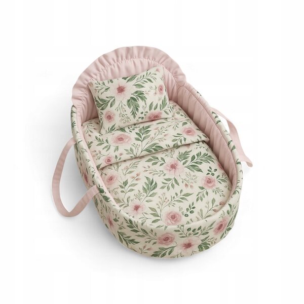 Gondel- und Puppenbett Gardenie Pink Flowers – Handgefertigt in Polen