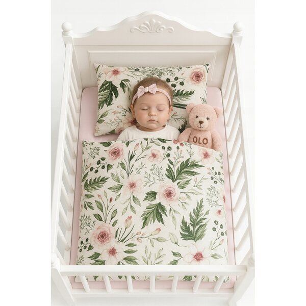 Gondel- und Puppenbett Gardenie Pink Flowers – Handgefertigt in Polen