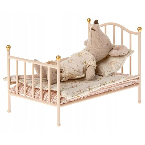 Letto vintage in metallo per topolini Maileg, età 3+
