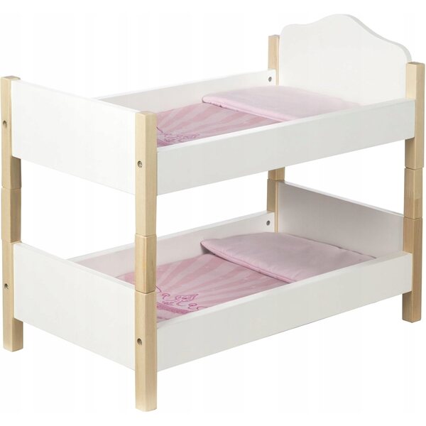 Etagenbett für Scarlett-Puppe aus Holz mit Zubehör und Bettwäsche