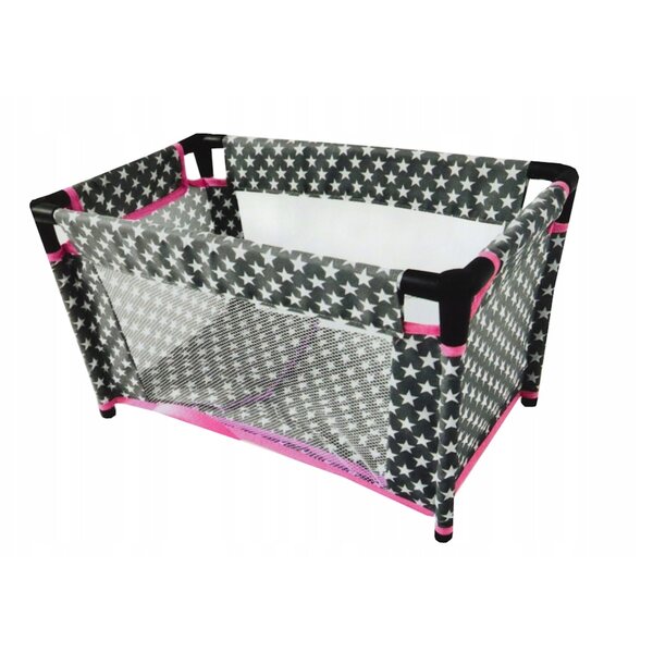 Alice grau rosa Puppenbett mit Sternen LEAN Toys CE-zertifiziert