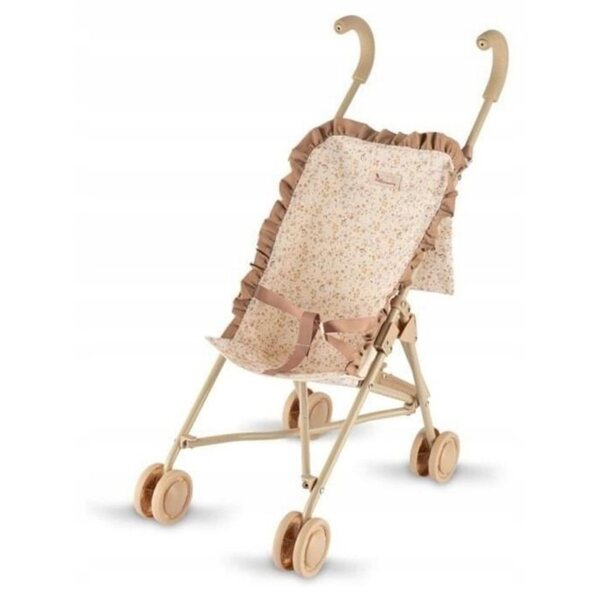 Passeggino Teresa per bambole fino a 57 cm con design elegante beige e cacao