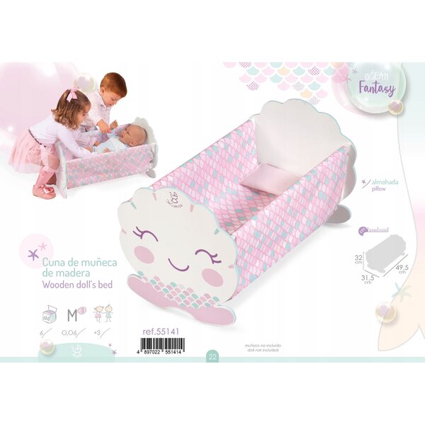 Culla per bambole Luna DeCuevas Ocean Fantasy, elegante e dettagliata
