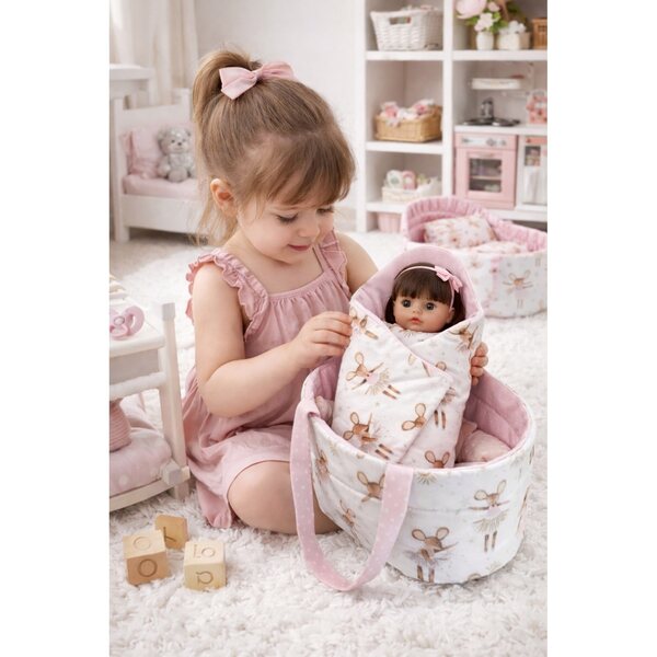 Olo Ballerina Collection Puppendecke, weich und sicher, 30-35 cm, rosa