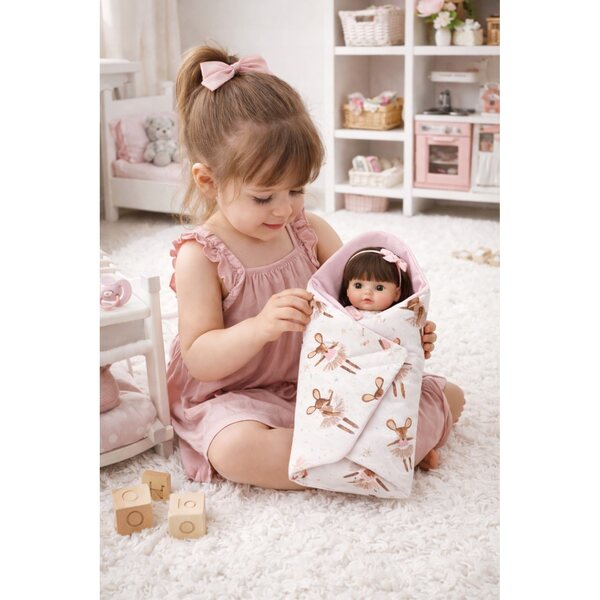 Olo Ballerina Collection Puppendecke, weich und sicher, 30-35 cm, rosa