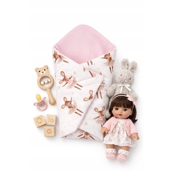 Olo Ballerina Collection Puppendecke, weich und sicher, 30-35 cm, rosa
