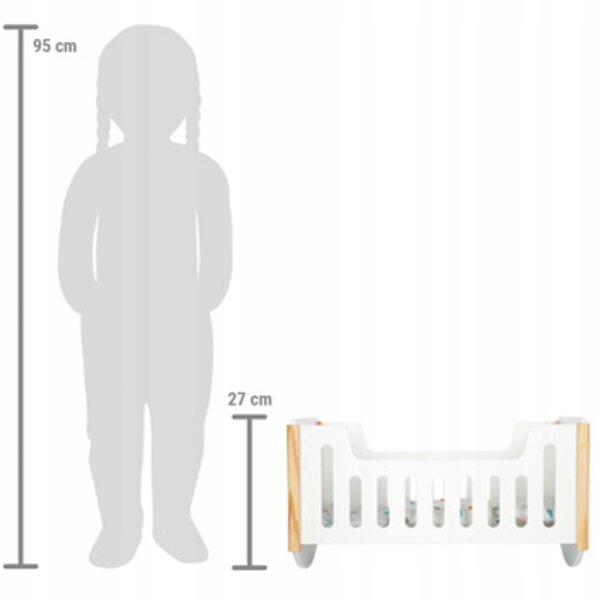 Holzwiege für Puppen mit Kissen und Decke Small Foot Weiß