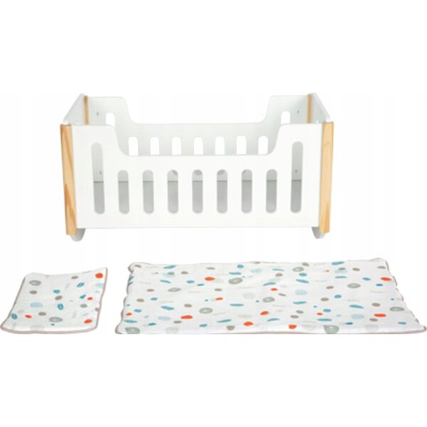 Holzwiege für Puppen mit Kissen und Decke Small Foot Weiß