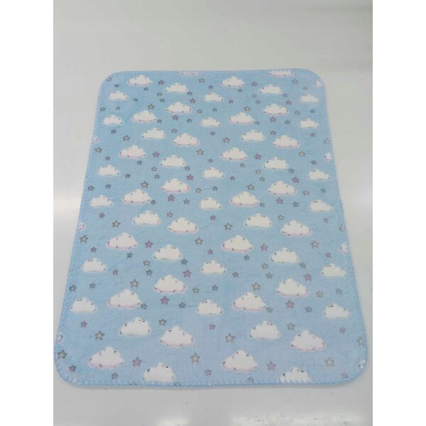 Kocyk puszysty per bambole con stelle e nuvole luminoso al buio 50x53 cm