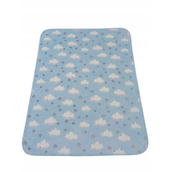 Kocyk puszysty per bambole con stelle e nuvole luminoso al buio 50x53 cm